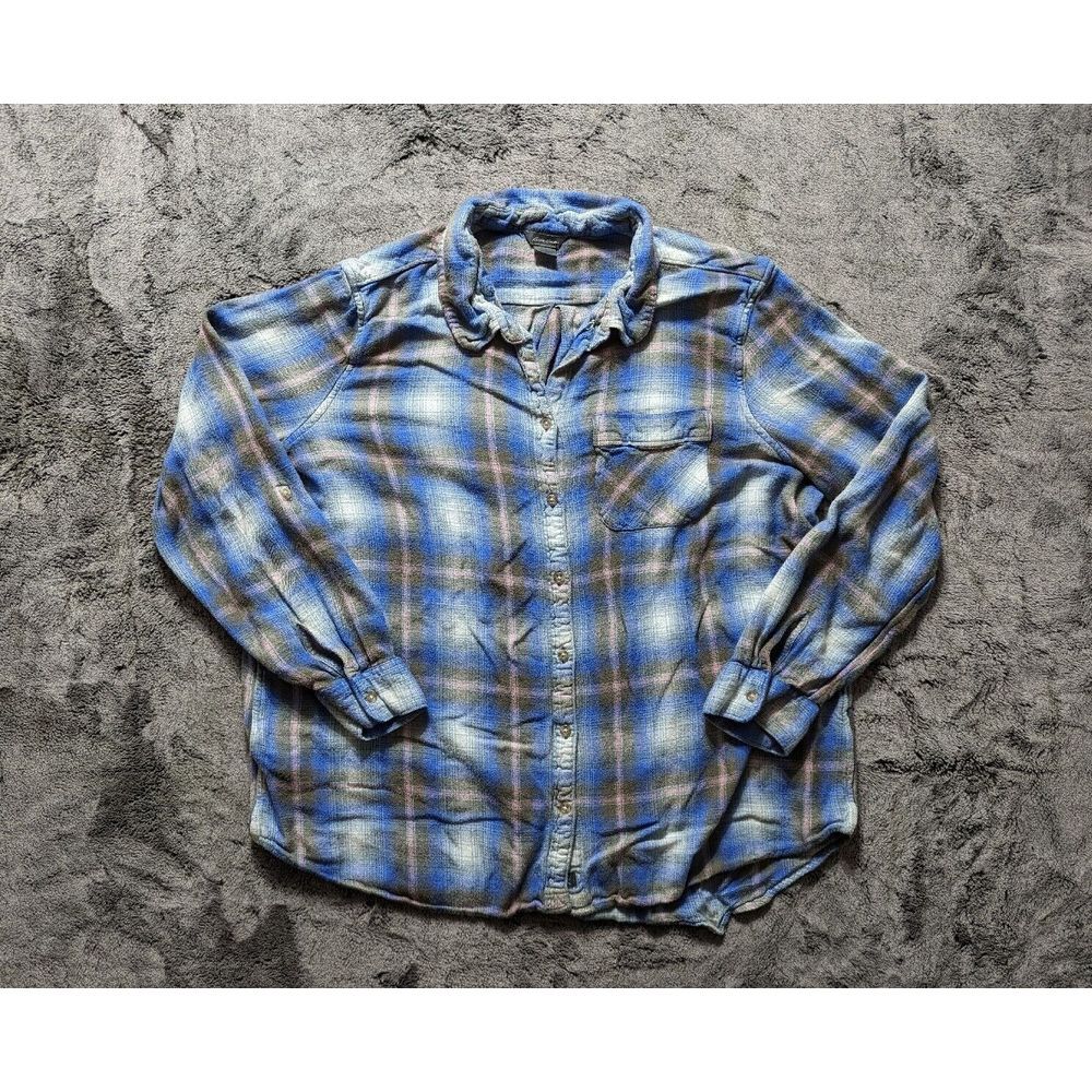 Eddie Bauer Long Sleeve Button Up Shirt Women's Size 2XL Plaid